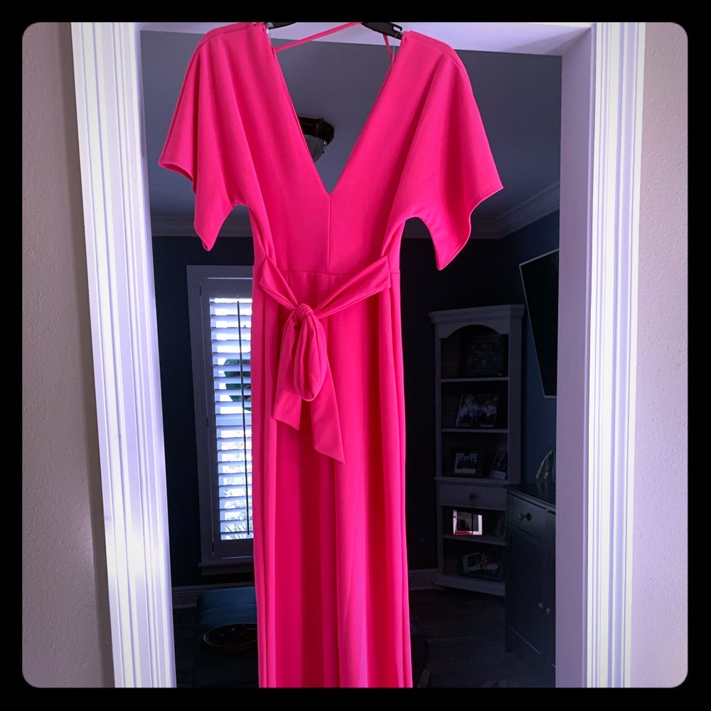 Hot pink pants romper . Size medium